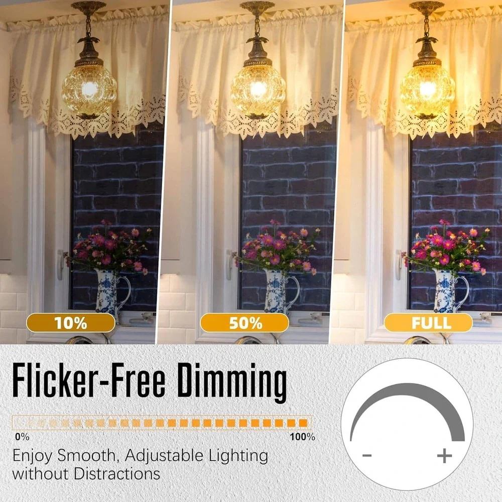 Pack of 9 LED Edison Bulbs Dimmable, E26, 6W 60W‎ Equivalent, 2700K Soft White